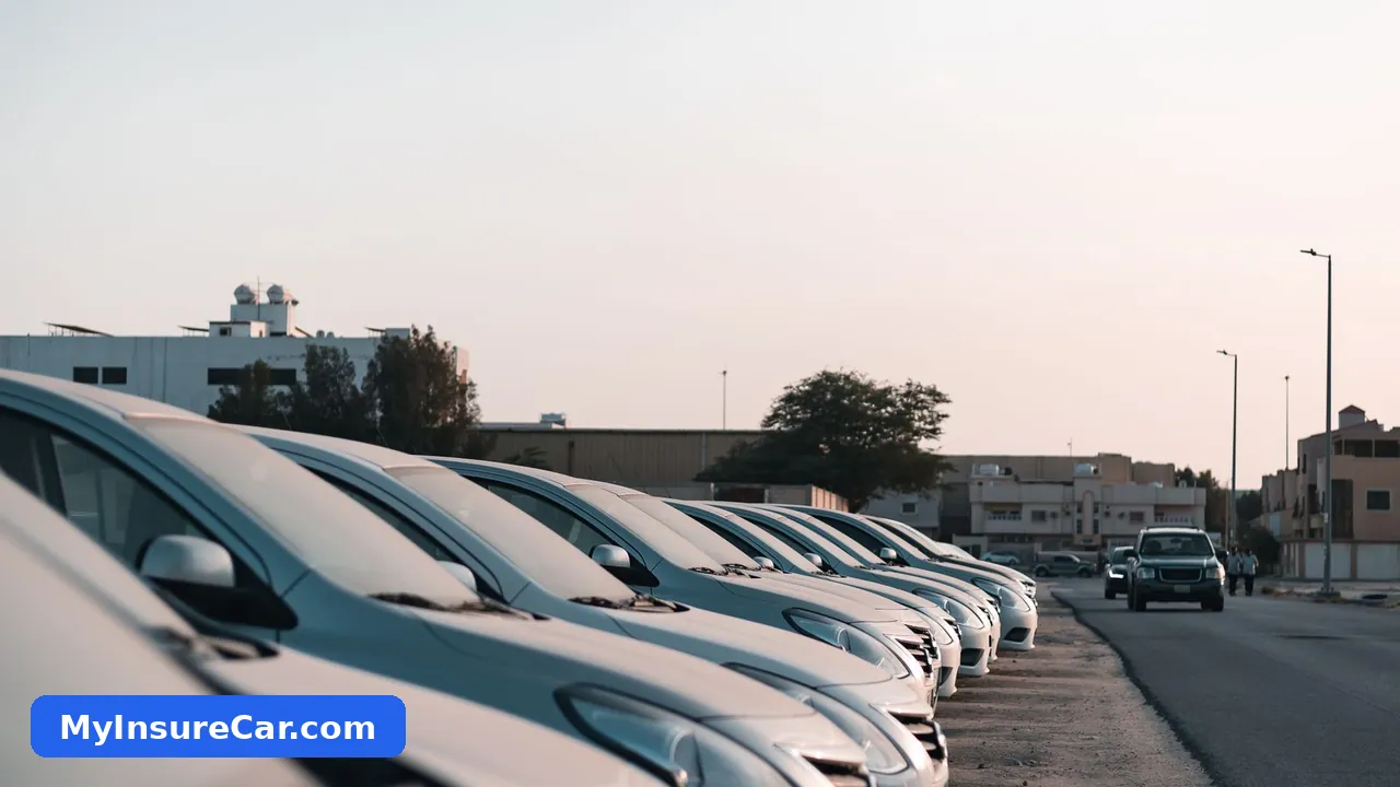 Rental car with company branding parked outdoors