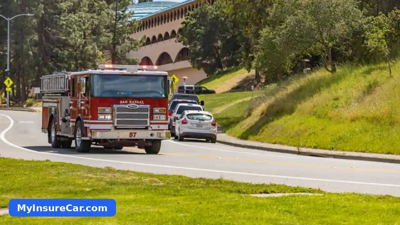 Fire engine responding to an emergency