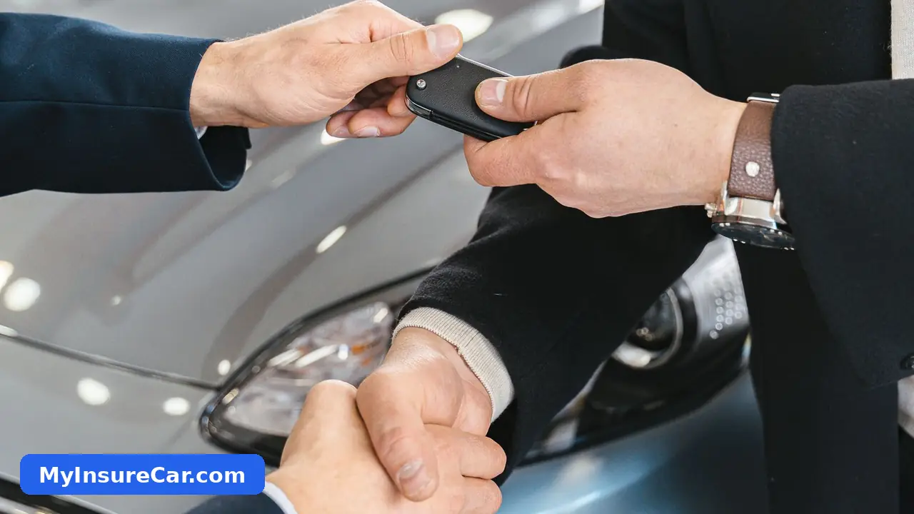 Used car dealership lot with vehicles for sale